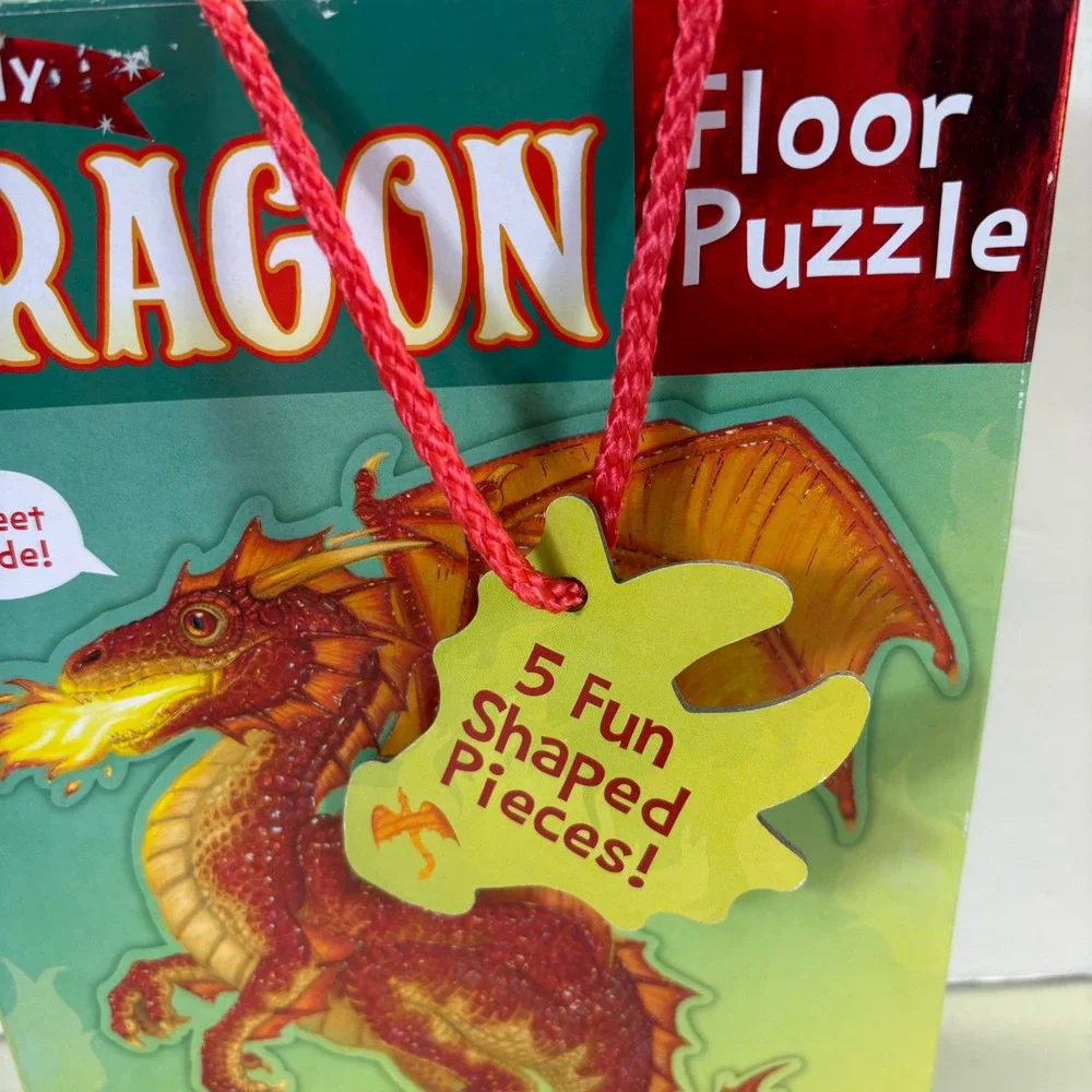 Peaceable Kingdom Shiny Dragon Floor Puzzle 55 Piece Foil Accents Ages 5+ PZ52